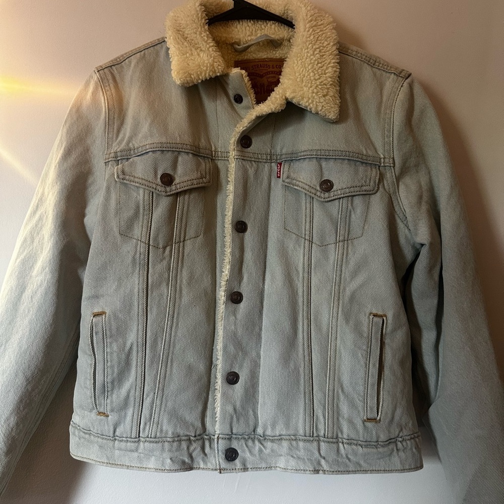 Levi's Women’s Denim Sherpa Jacket - Light Blue